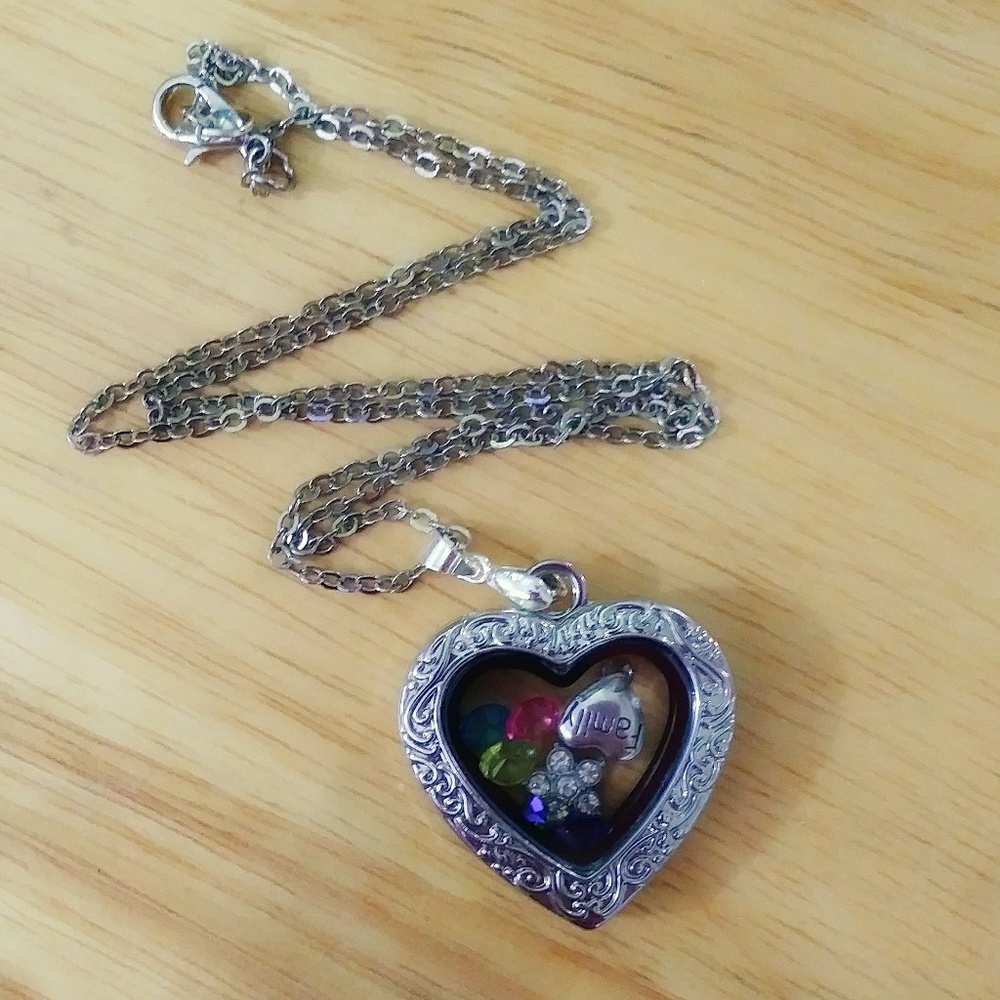 Floating Charm Heart locket Necklace